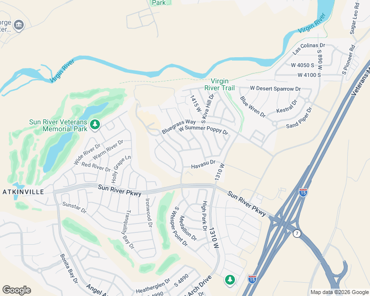 map of restaurants, bars, coffee shops, grocery stores, and more near 4399 Aspen Glow Drive West in St. George