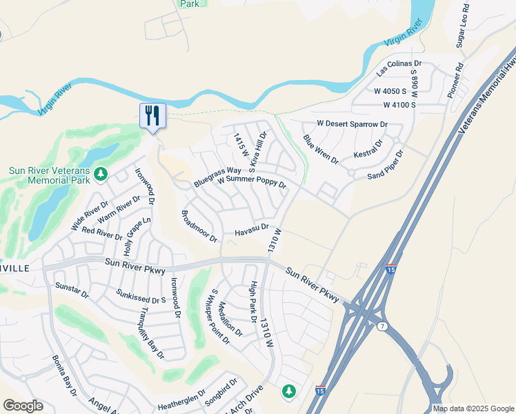 map of restaurants, bars, coffee shops, grocery stores, and more near 4369 South Kiva Hill Drive in St. George