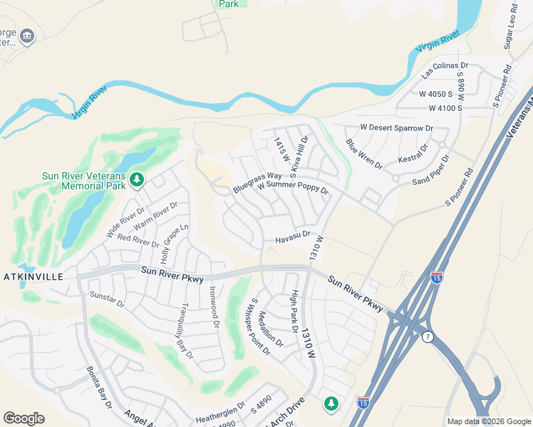 map of restaurants, bars, coffee shops, grocery stores, and more near 4399 Aspen Glow Drive West in St. George