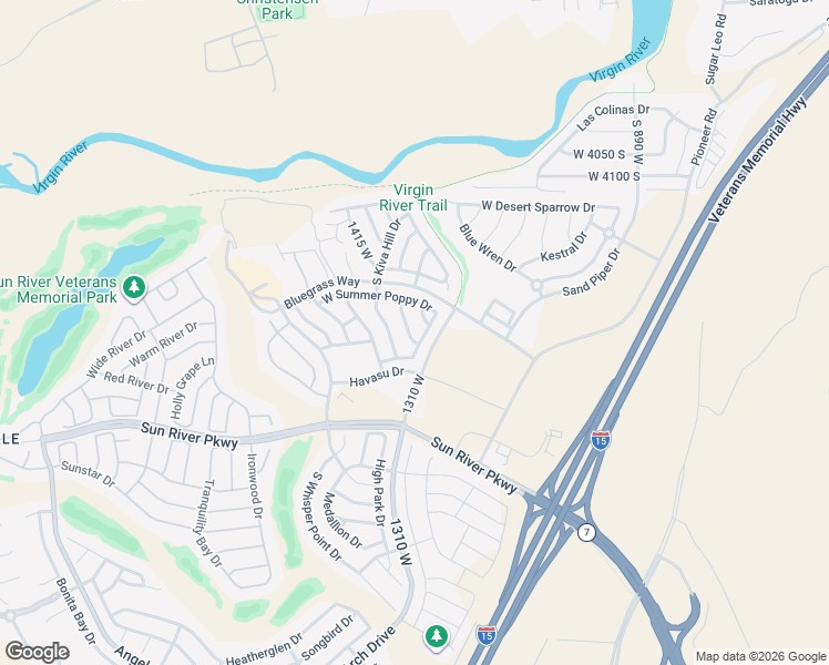 map of restaurants, bars, coffee shops, grocery stores, and more near 4383 Sherwood Drive South in St. George