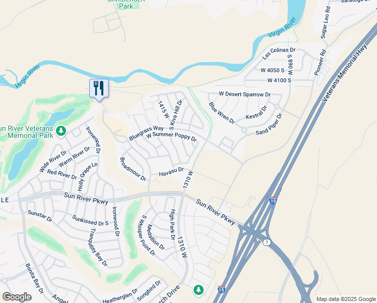 map of restaurants, bars, coffee shops, grocery stores, and more near in St. George