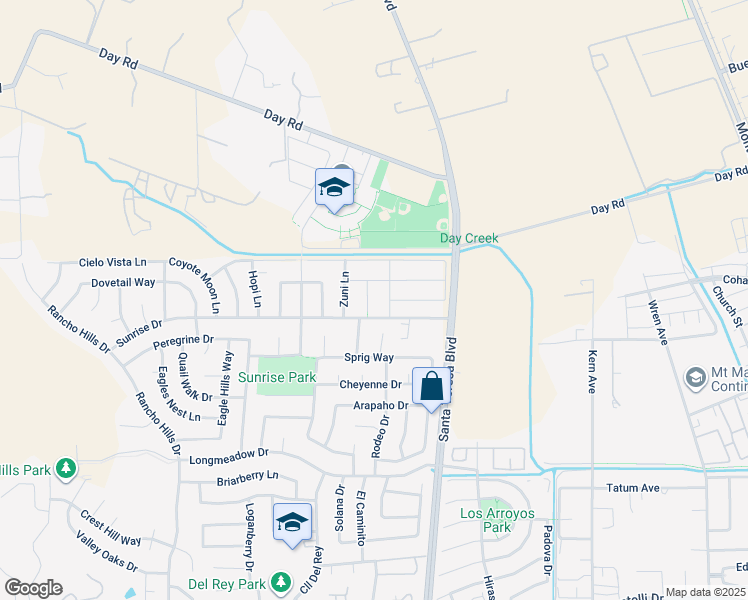 map of restaurants, bars, coffee shops, grocery stores, and more near 9720 Blackfoot Court in Gilroy