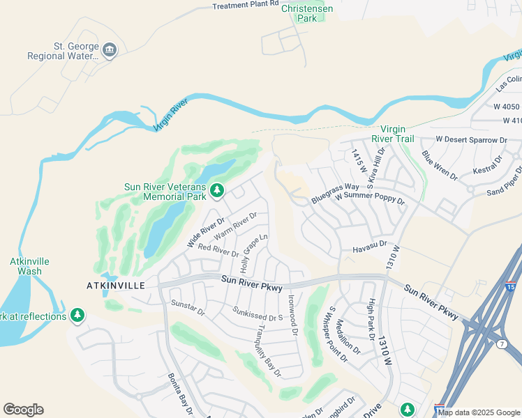 map of restaurants, bars, coffee shops, grocery stores, and more near 1670 Warm River Drive in St. George