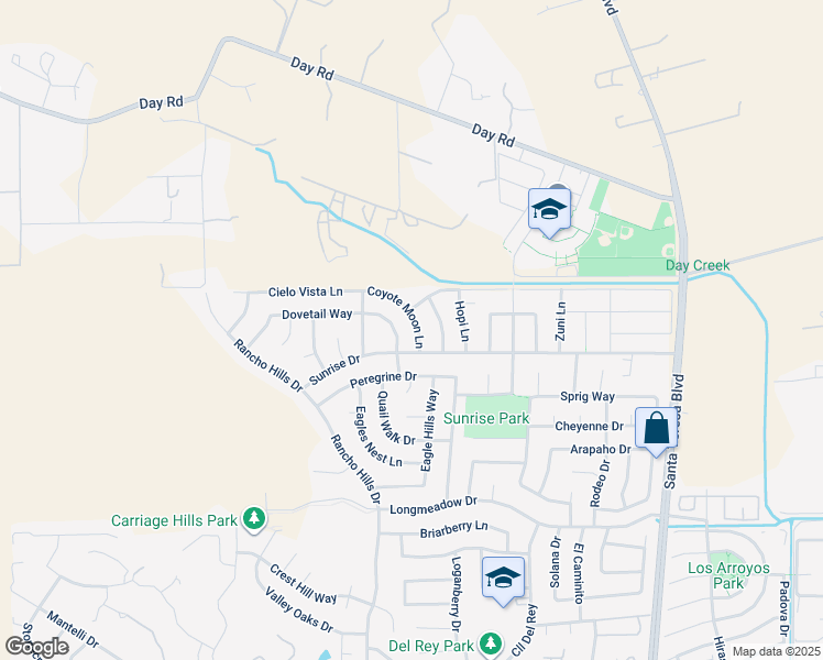 map of restaurants, bars, coffee shops, grocery stores, and more near 9725 Coyote Moon Lane in Gilroy