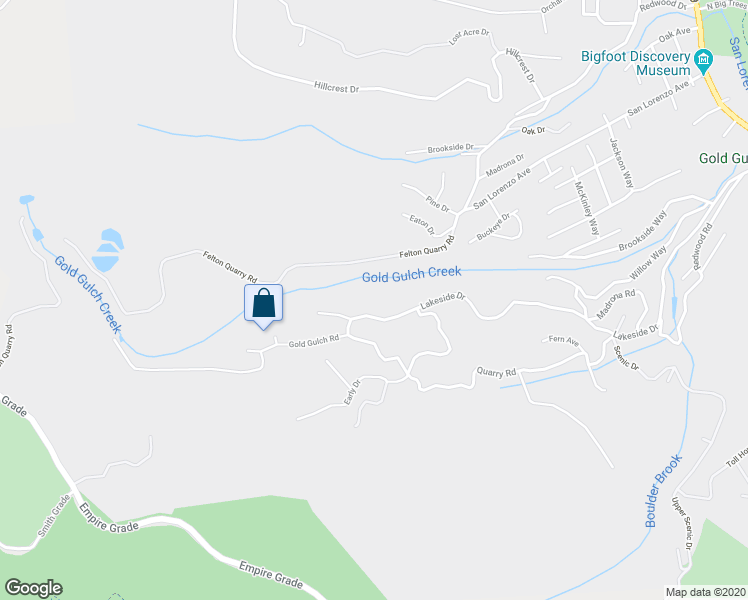 map of restaurants, bars, coffee shops, grocery stores, and more near 1550 Lakeside Drive in Felton