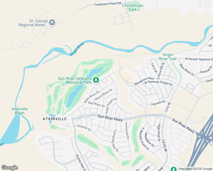 map of restaurants, bars, coffee shops, grocery stores, and more near 1720 Wide River Drive in St. George