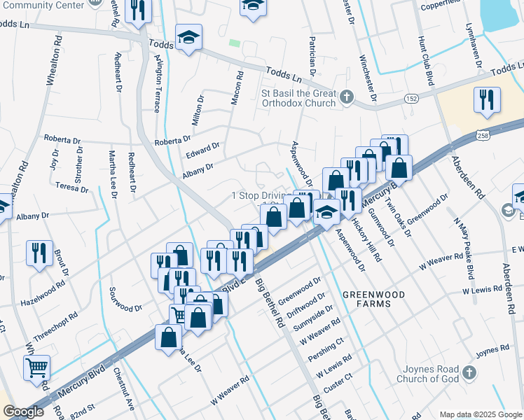 map of restaurants, bars, coffee shops, grocery stores, and more near 468 Hollomon Drive in Hampton