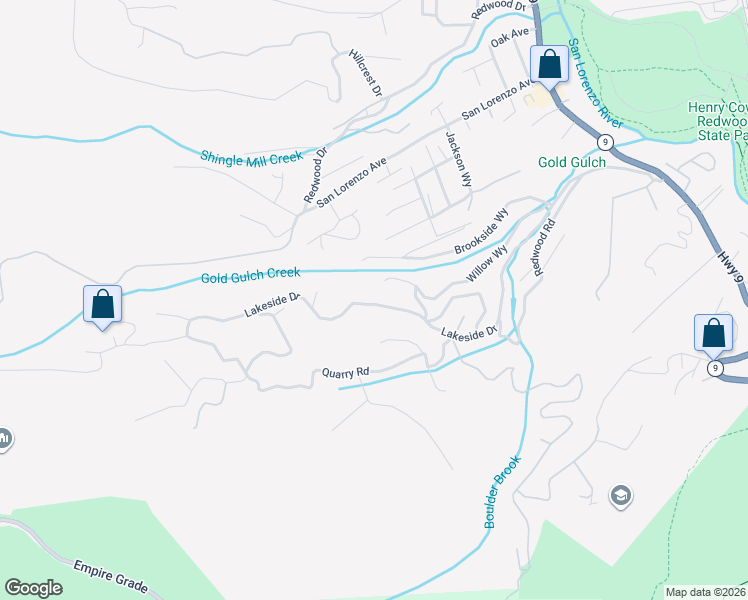 map of restaurants, bars, coffee shops, grocery stores, and more near 1116 Lakeside Drive in Felton