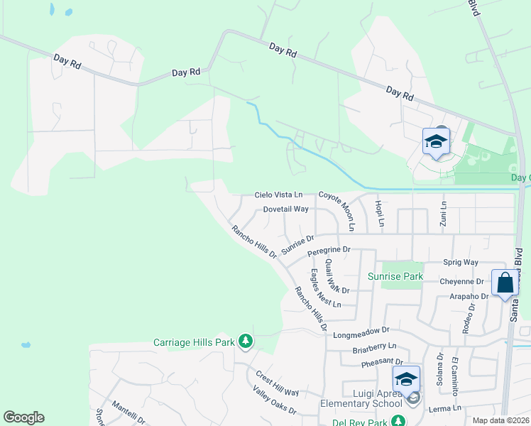 map of restaurants, bars, coffee shops, grocery stores, and more near 9760 Linnet Court in Gilroy