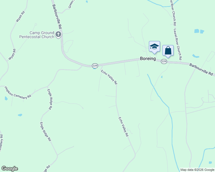 map of restaurants, bars, coffee shops, grocery stores, and more near 5194 Echo Valley Road in Lily