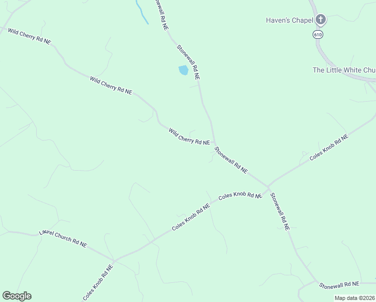 map of restaurants, bars, coffee shops, grocery stores, and more near 665 Wild Cherry Road Northeast in Pilot