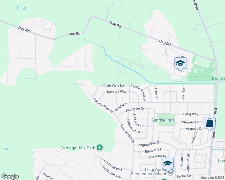map of restaurants, bars, coffee shops, grocery stores, and more near 1515 Dovetail Way in Gilroy