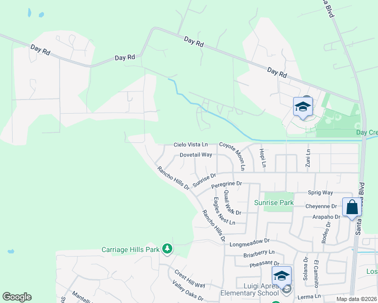 map of restaurants, bars, coffee shops, grocery stores, and more near 1515 Dovetail Way in Gilroy
