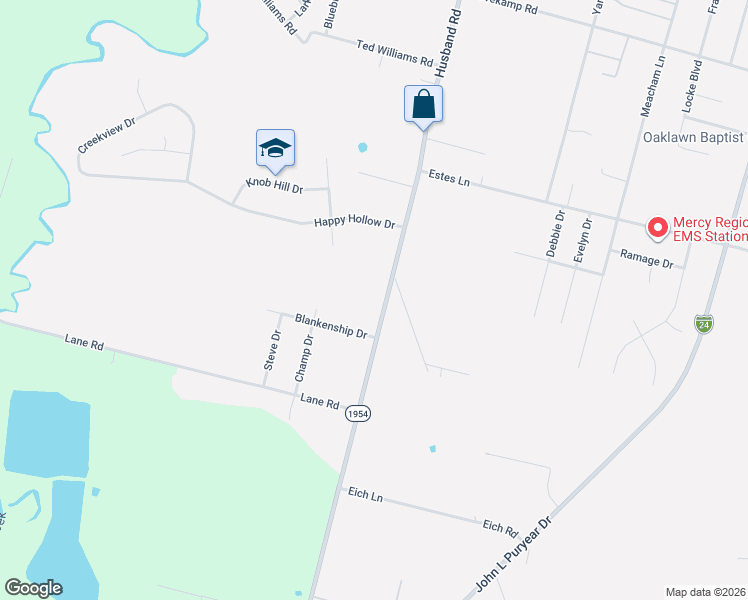 map of restaurants, bars, coffee shops, grocery stores, and more near 1839-1899 State Highway 1954 in Paducah