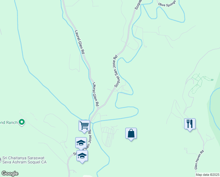 map of restaurants, bars, coffee shops, grocery stores, and more near 3700 Soquel San Jose Road in Soquel