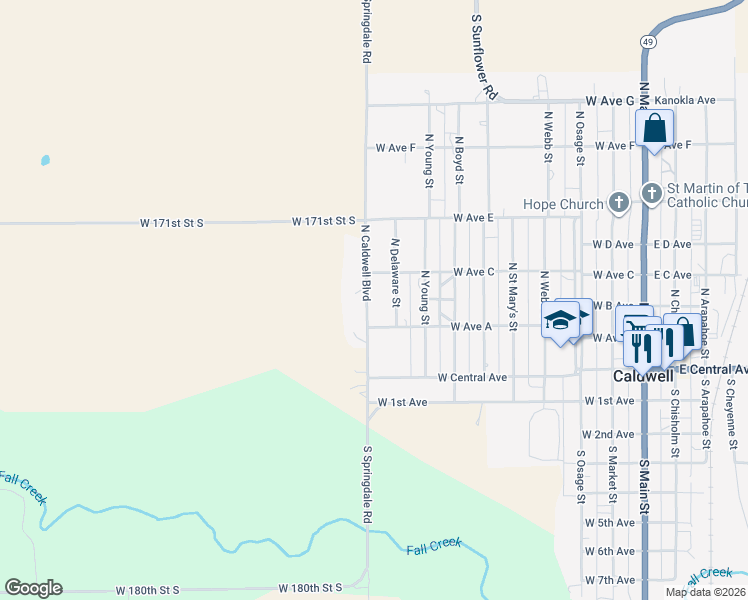 map of restaurants, bars, coffee shops, grocery stores, and more near 100-298 N Caldwell Blvd in Caldwell