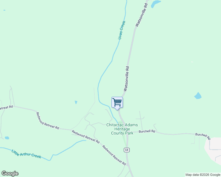 map of restaurants, bars, coffee shops, grocery stores, and more near 10555 Watsonville Road in Gilroy