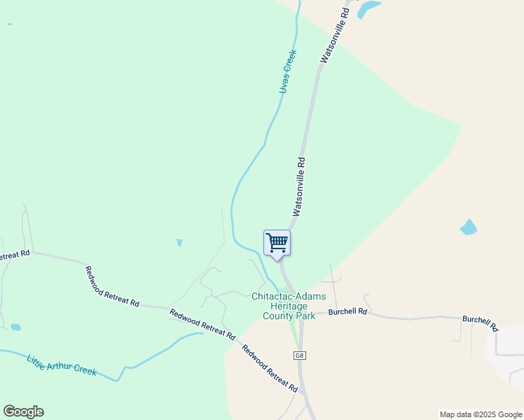 map of restaurants, bars, coffee shops, grocery stores, and more near 10555 Watsonville Road in Gilroy