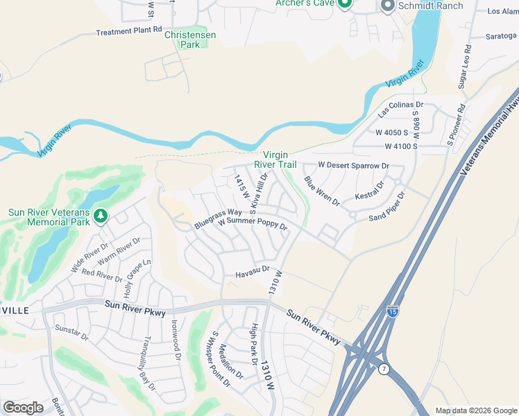 map of restaurants, bars, coffee shops, grocery stores, and more near 1333 South Cantamar Drive in St. George