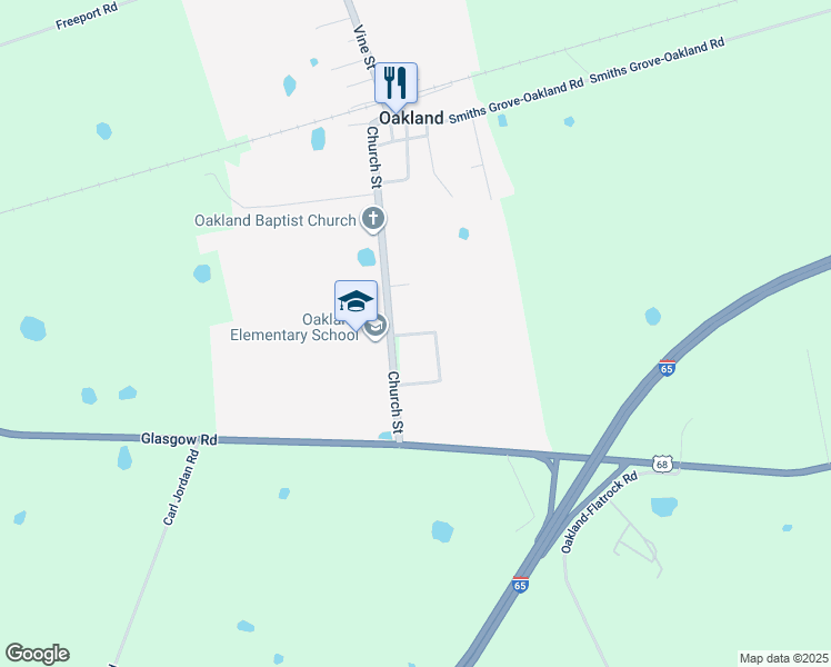 map of restaurants, bars, coffee shops, grocery stores, and more near Jay Drive in Oakland