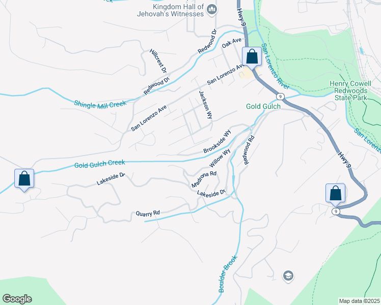 map of restaurants, bars, coffee shops, grocery stores, and more near 531 Gold Avenue in Felton