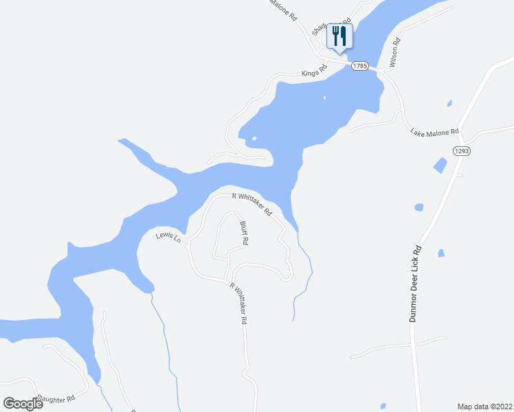 map of restaurants, bars, coffee shops, grocery stores, and more near Bluff Road in Lewisburg