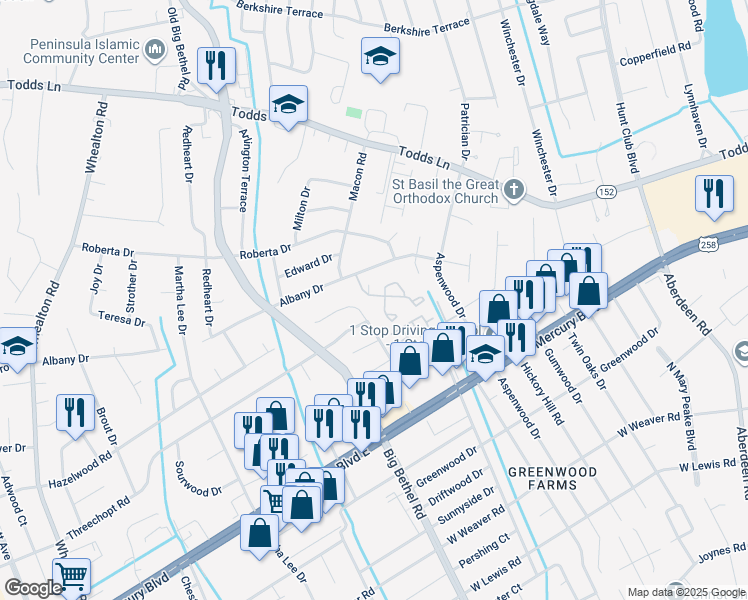map of restaurants, bars, coffee shops, grocery stores, and more near 10 Emeraude Plage in Hampton