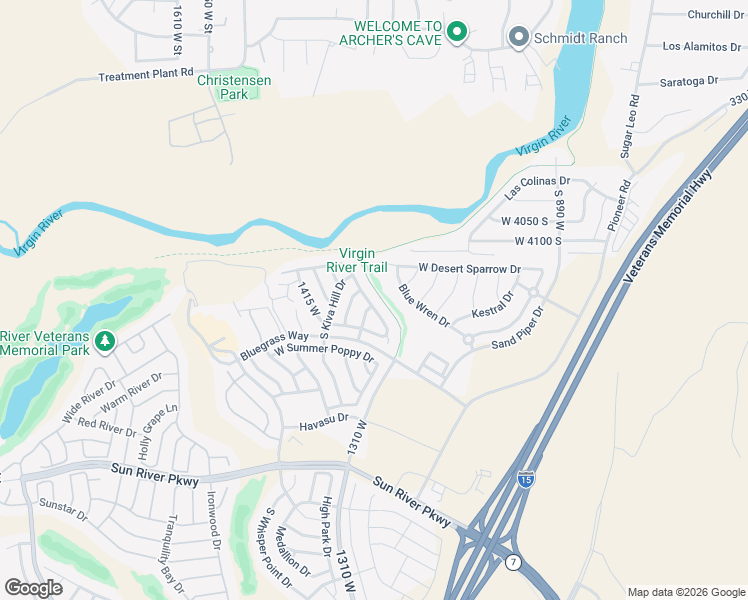 map of restaurants, bars, coffee shops, grocery stores, and more near 4225 South Ambassador Drive in St. George