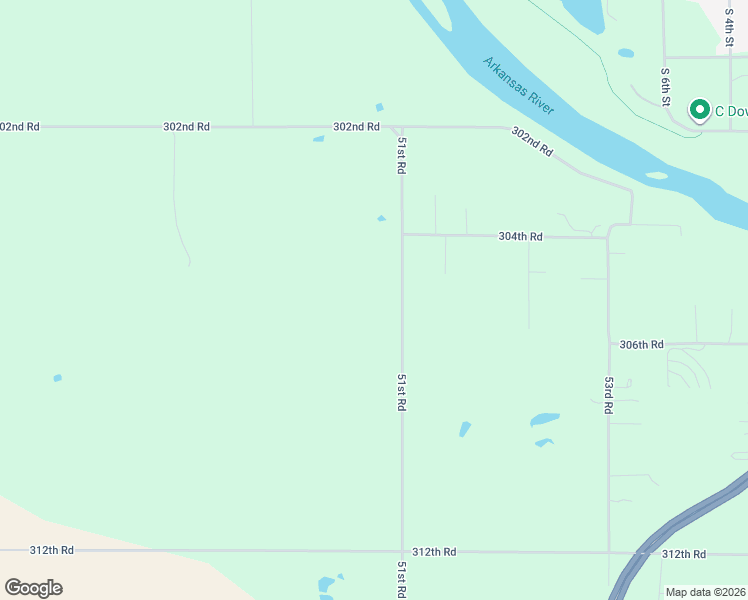 map of restaurants, bars, coffee shops, grocery stores, and more near 31295 51st Road in Arkansas City