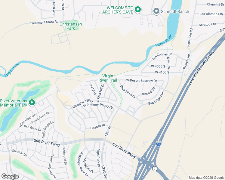 map of restaurants, bars, coffee shops, grocery stores, and more near 4225 South Ambassador Drive in St. George