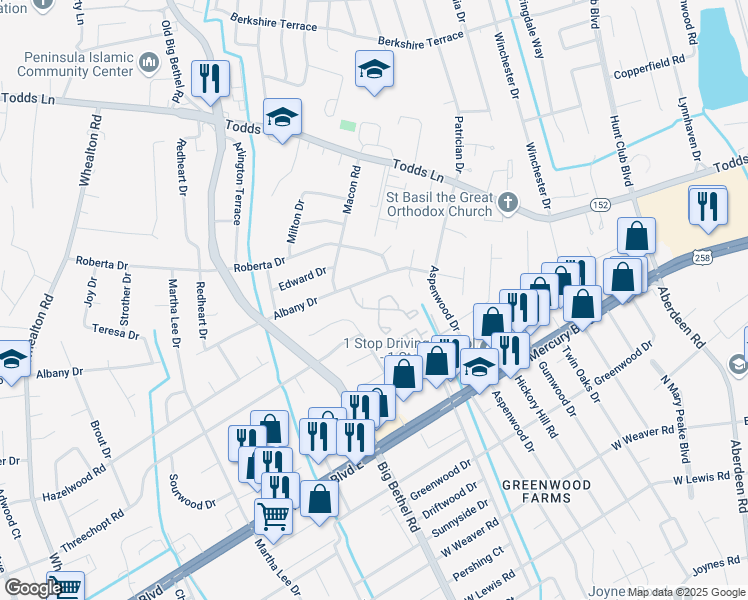 map of restaurants, bars, coffee shops, grocery stores, and more near 37 Treasure Key in Hampton