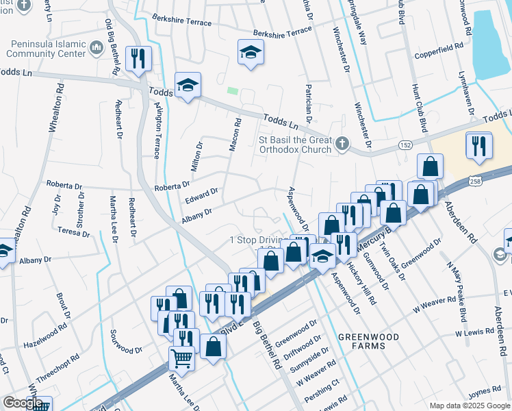 map of restaurants, bars, coffee shops, grocery stores, and more near 37 Treasure Key in Hampton