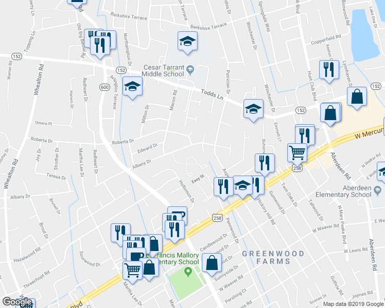 map of restaurants, bars, coffee shops, grocery stores, and more near 33 Treasure Key in Hampton