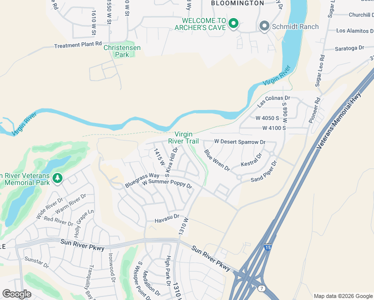 map of restaurants, bars, coffee shops, grocery stores, and more near 4211 South Ambassador Drive in St. George