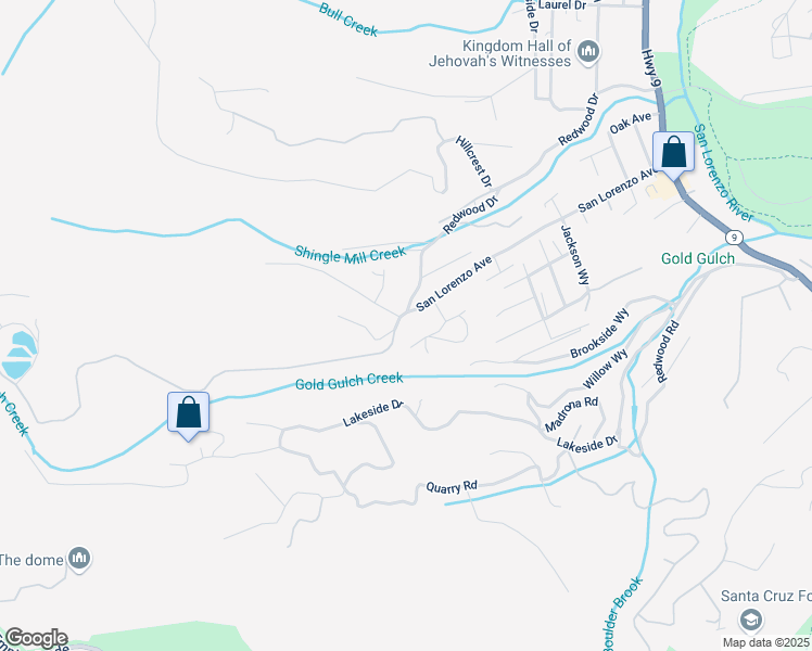 map of restaurants, bars, coffee shops, grocery stores, and more near 795 San Lorenzo Avenue in Felton