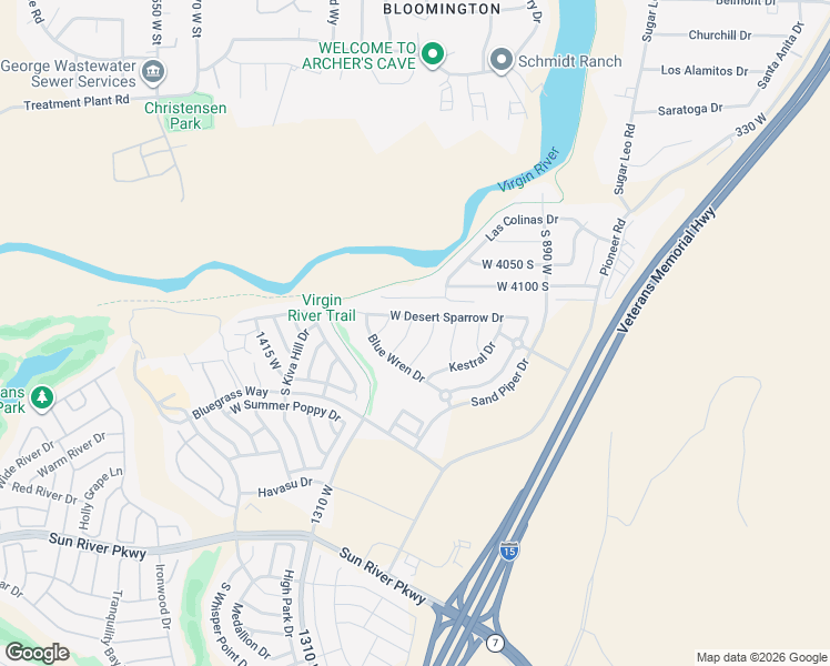 map of restaurants, bars, coffee shops, grocery stores, and more near 4175 Tawny Owl Drive in St. George
