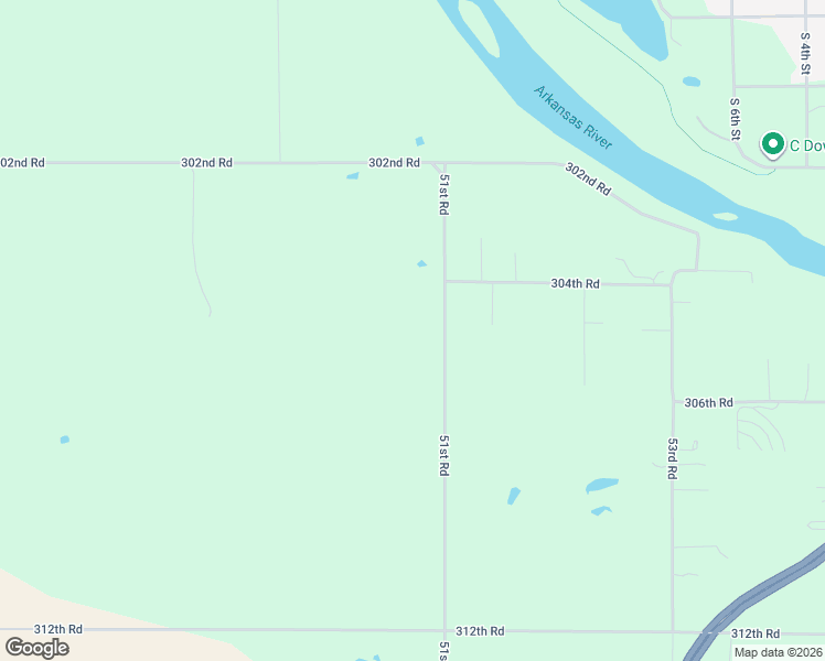 map of restaurants, bars, coffee shops, grocery stores, and more near 31295 51st Road in Arkansas City