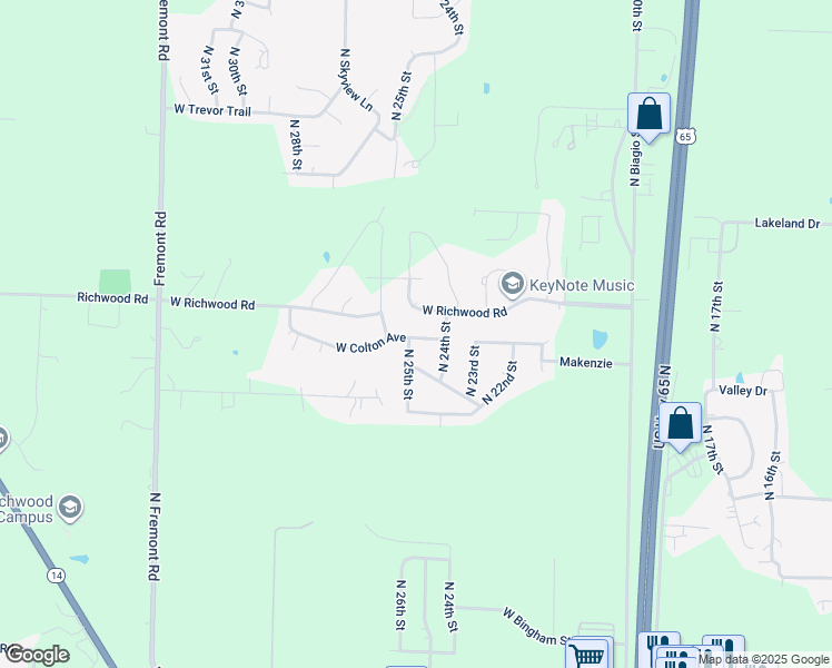 map of restaurants, bars, coffee shops, grocery stores, and more near 2417 West Colton in Ozark
