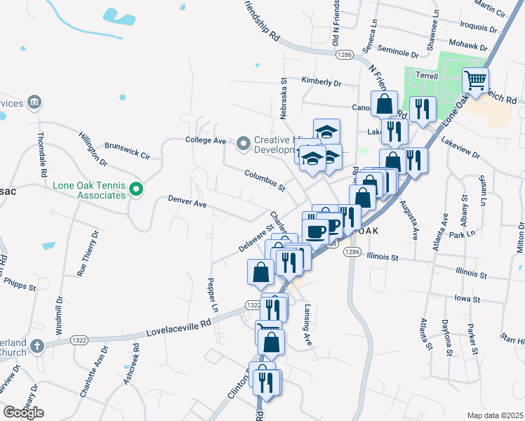 map of restaurants, bars, coffee shops, grocery stores, and more near 3224-3298 Utah Street in Paducah