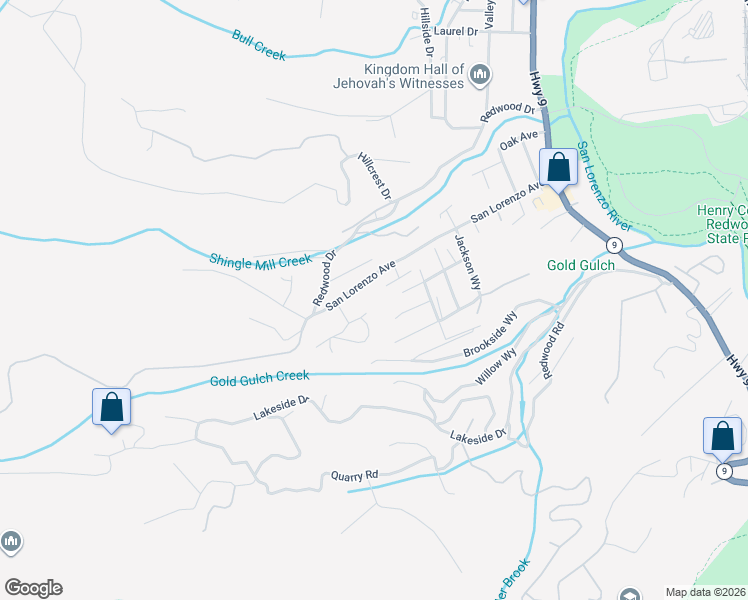 map of restaurants, bars, coffee shops, grocery stores, and more near 2 Buckeye Lane in Felton
