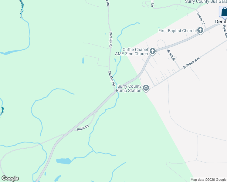 map of restaurants, bars, coffee shops, grocery stores, and more near 1756 Rolfe Highway in Dendron