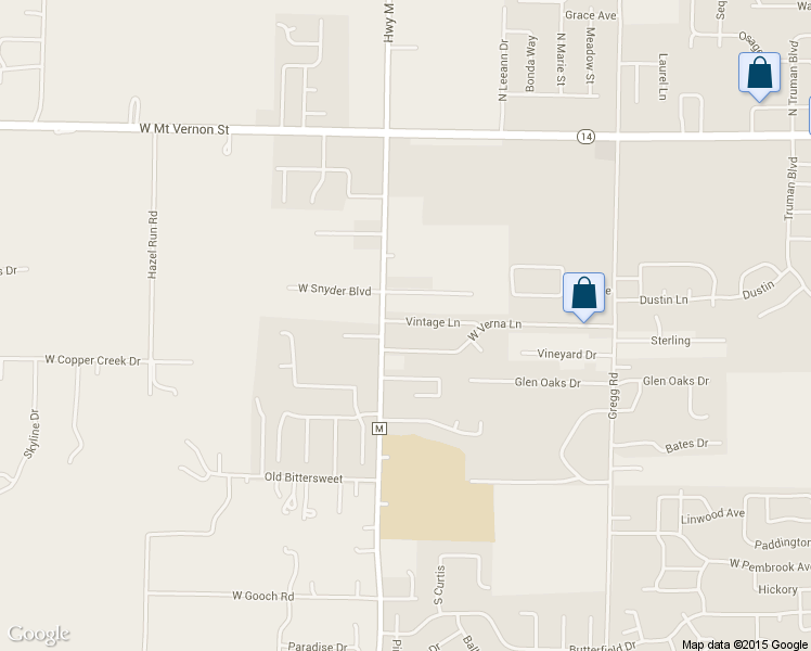 map of restaurants, bars, coffee shops, grocery stores, and more near 1254 Vintage Lane in Nixa
