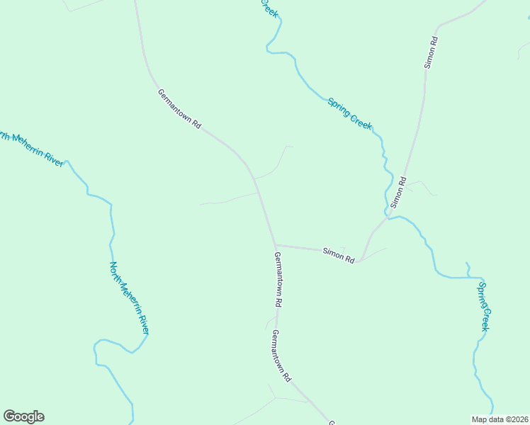 map of restaurants, bars, coffee shops, grocery stores, and more near 1700-1776 Germantown Road in Meherrin