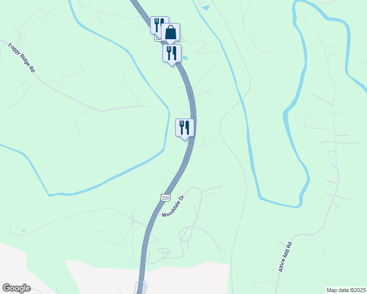 map of restaurants, bars, coffee shops, grocery stores, and more near 17755 Virgil H Goode Highway in Rocky Mount