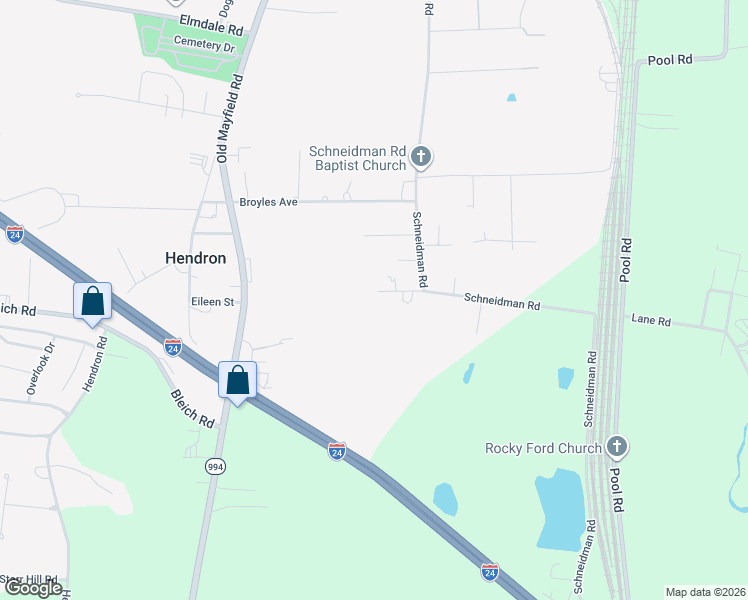 map of restaurants, bars, coffee shops, grocery stores, and more near 498 Lane Road West in Paducah