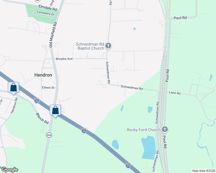 map of restaurants, bars, coffee shops, grocery stores, and more near 498 Lane Road West in Paducah