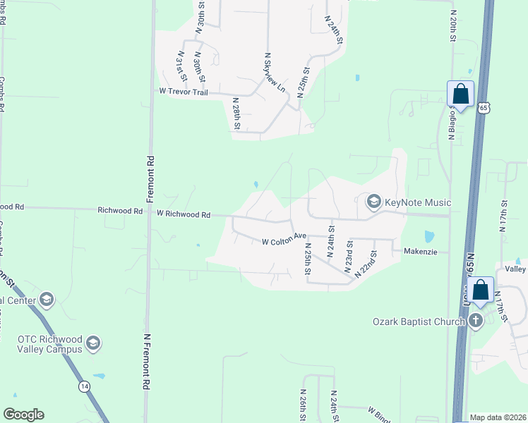 map of restaurants, bars, coffee shops, grocery stores, and more near 2009 Cedarwood Court in Ozark