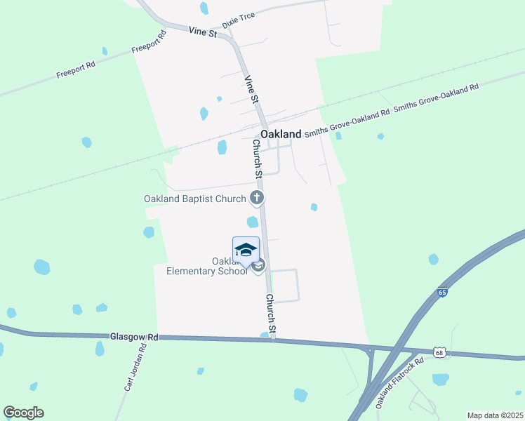map of restaurants, bars, coffee shops, grocery stores, and more near 2494 Church Street in Oakland