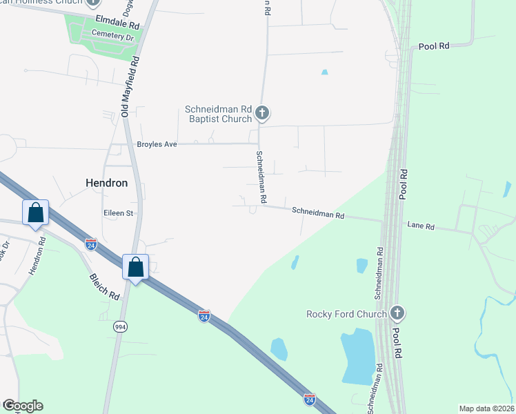 map of restaurants, bars, coffee shops, grocery stores, and more near 555 Lane Road West in Paducah