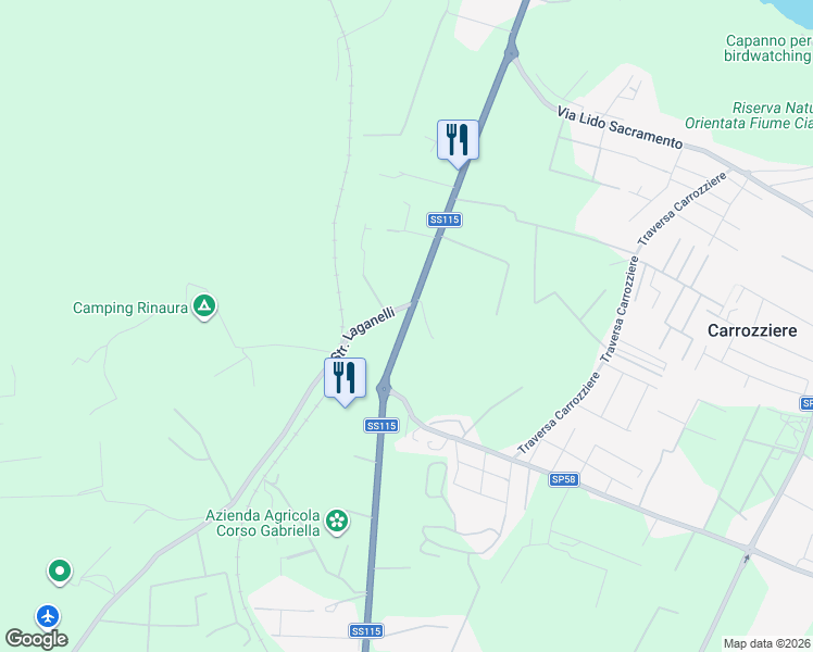 map of restaurants, bars, coffee shops, grocery stores, and more near 3 Via Elorina in Libero consorzio comunale di Siracusa